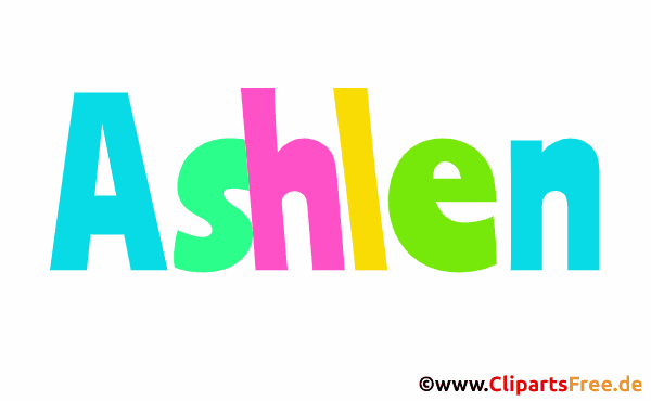 Ashlen Mädchenvorname - Animierte Bilder mit Vornamen