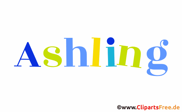 Ashling Vorname für Mädchen - Namensbilder aus bunten Buchstaben