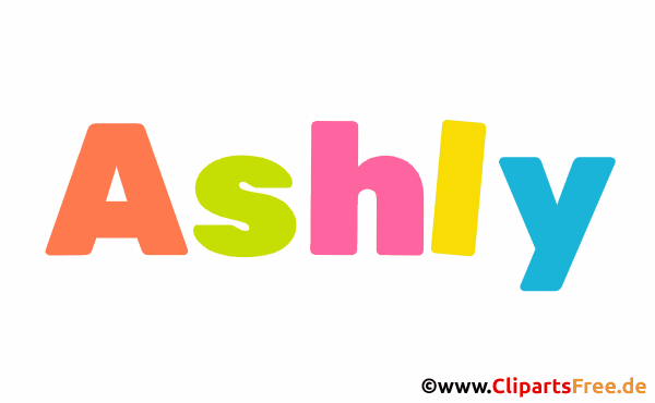 Ashly Mädchenvorname Bild, Clipart, Illustration