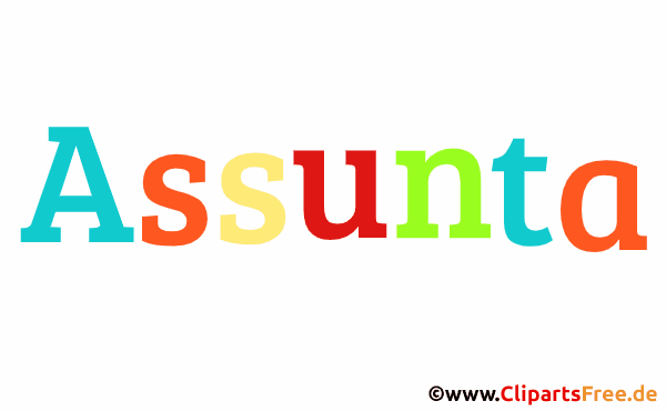 Assunta Vorname für Mädchen - Namensbilder aus bunten Buchstaben