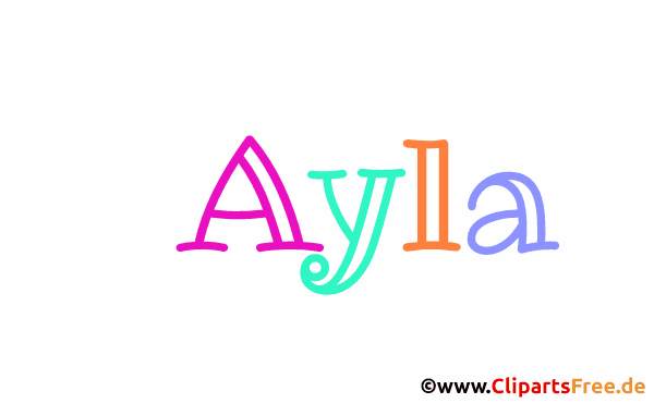 Ayla Vorname für Mädchen als animierte Gif-Datei