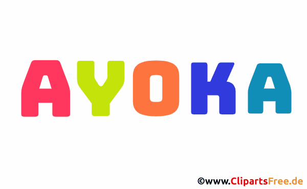 Ayoka Vorname für Mädchen - Animierte Gif Namensbilder