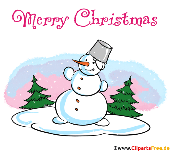 Schneemann am frostigen Tag mit leichtem Schneefall Gif Clipart