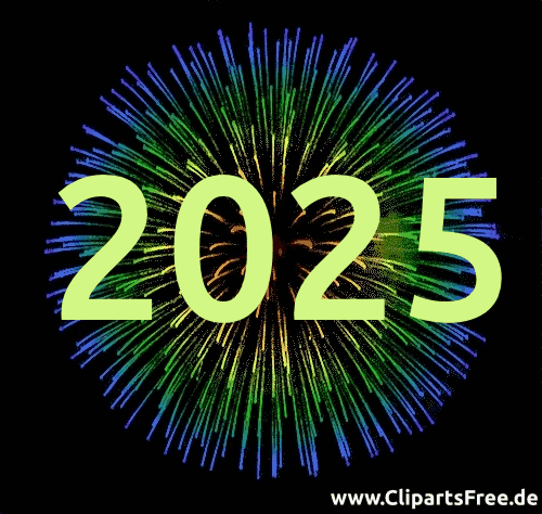 Animiertes Bild Feuerwerk mit Zahl 2025