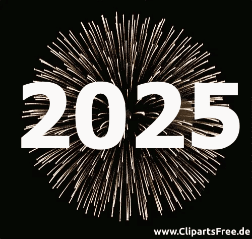 Gif zum Silvester mit Zahl 2025 im Gif-Format