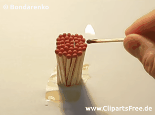 Streichhölzer werden angezündet Video to Gif-Animation