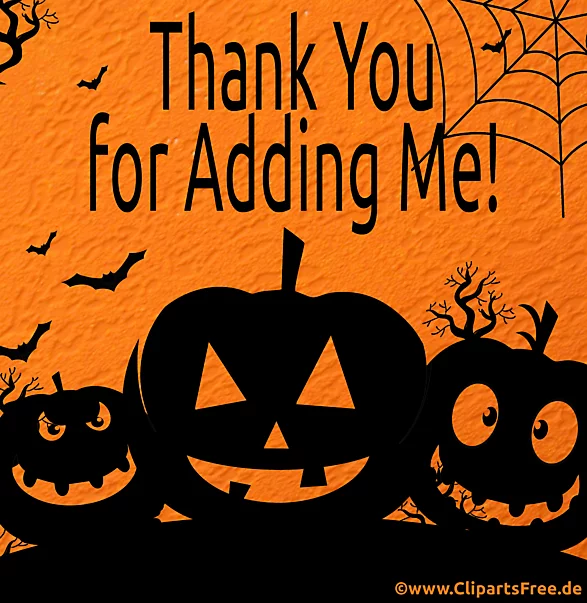 Danke für die Aufnahme in die Gruppe - Halloween Bild zum Teilen in Social Media