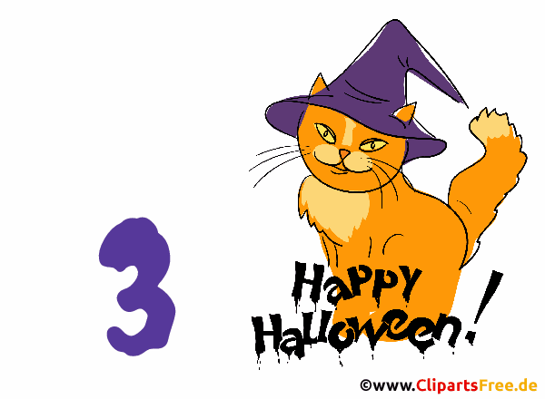 3 Tage bis Halloween Gif Clipart