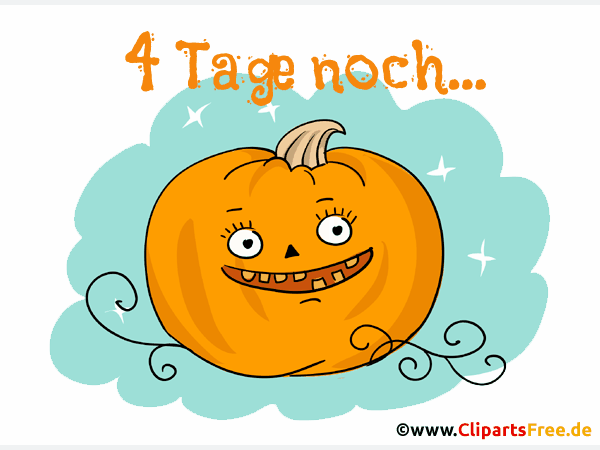 4 Tage noch Clipart mit Countdown zum Halloween