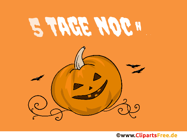 5 Tage noch Halloween-Countdown auf Deutsch Clipart