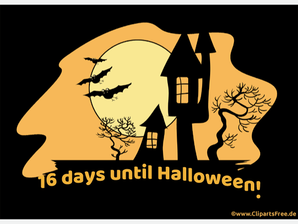E-Card 16 Tage bis Halloween animiert