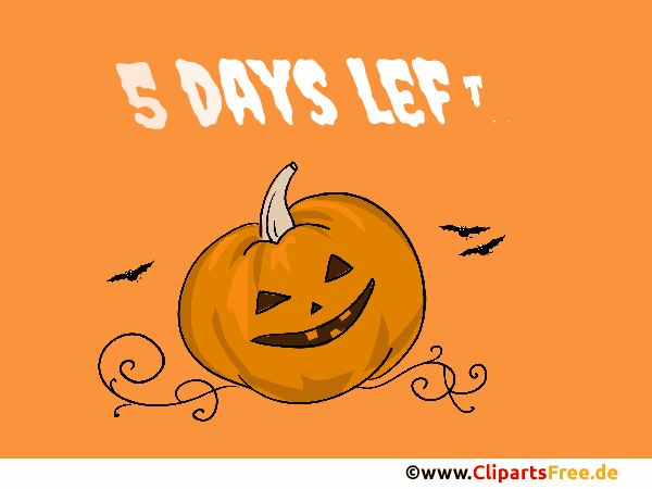5 Tage Clipart zum Halloween-Countdown