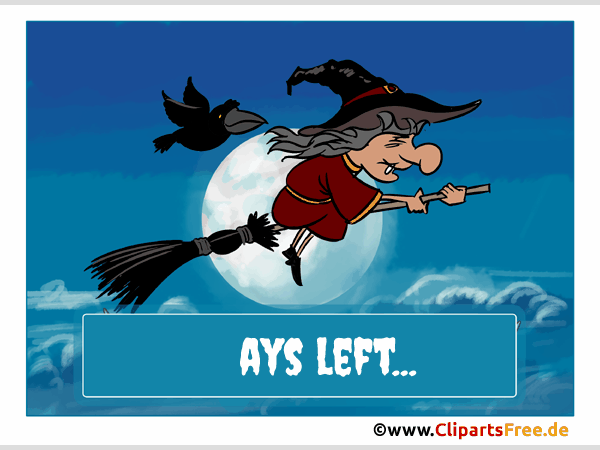 6 Tage sind geblieben - Bild mit Hexe zum Halloween