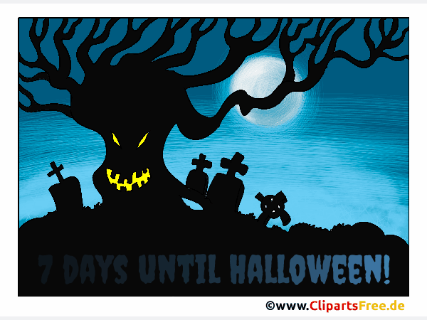 7 Tage Halloween-Countdown animierte Grusskarte
