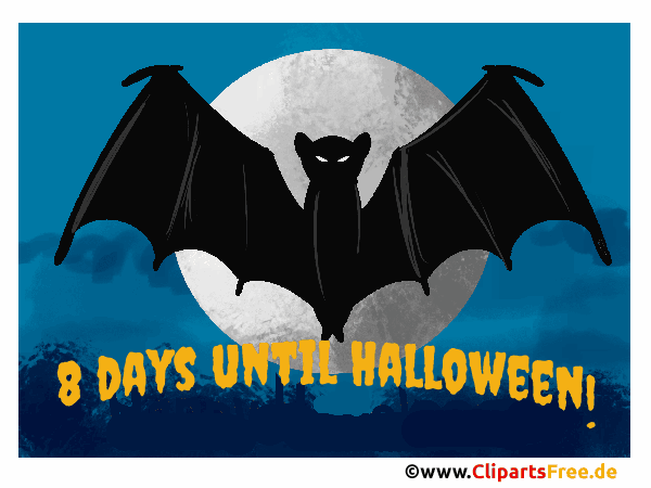 8 Tage bis Halloween E-Card animiert