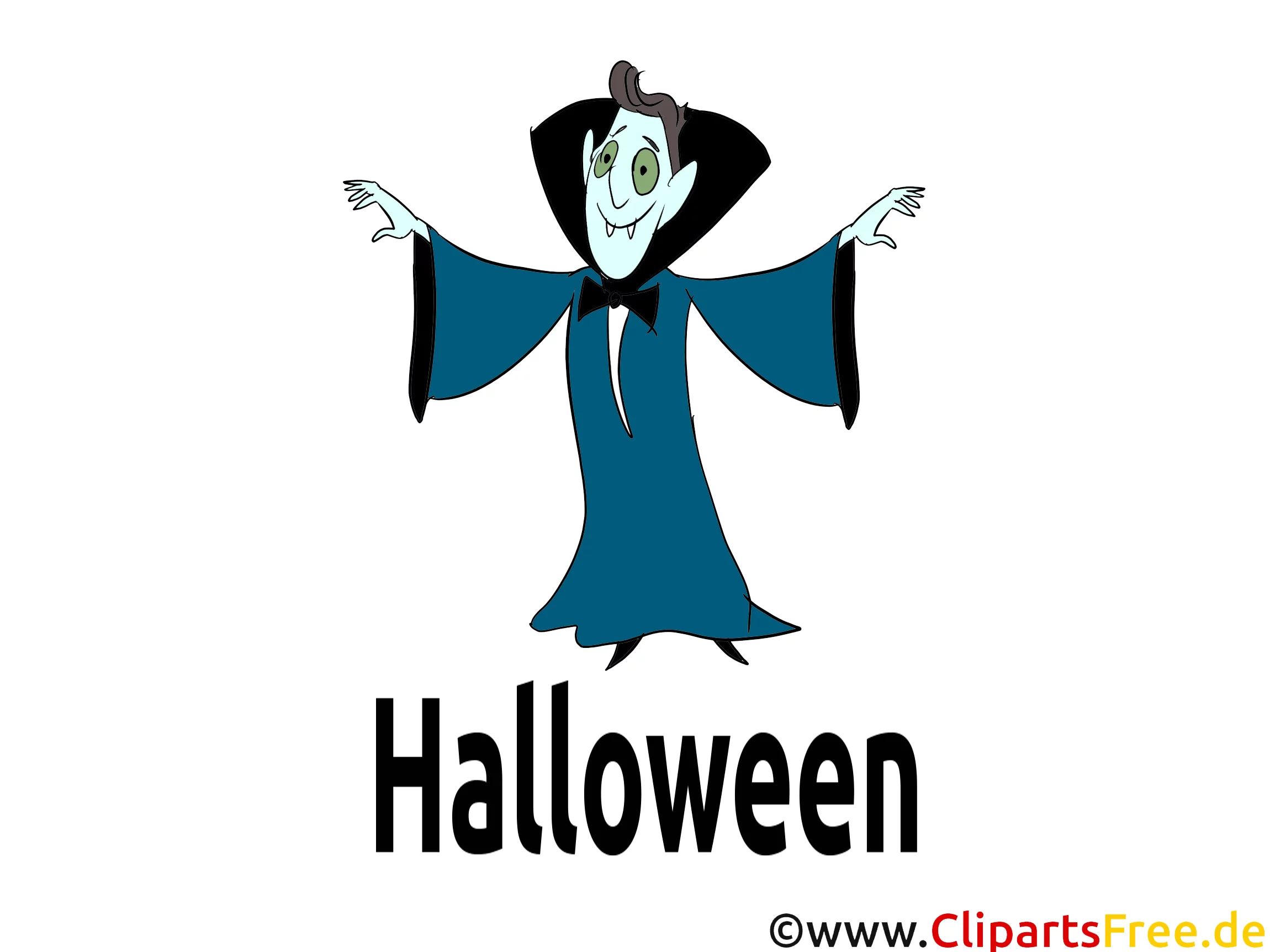 Halloween Drakula-Kostüm - Cliparts, Bilder, Grusskarten, Vorlagen für Einladungen