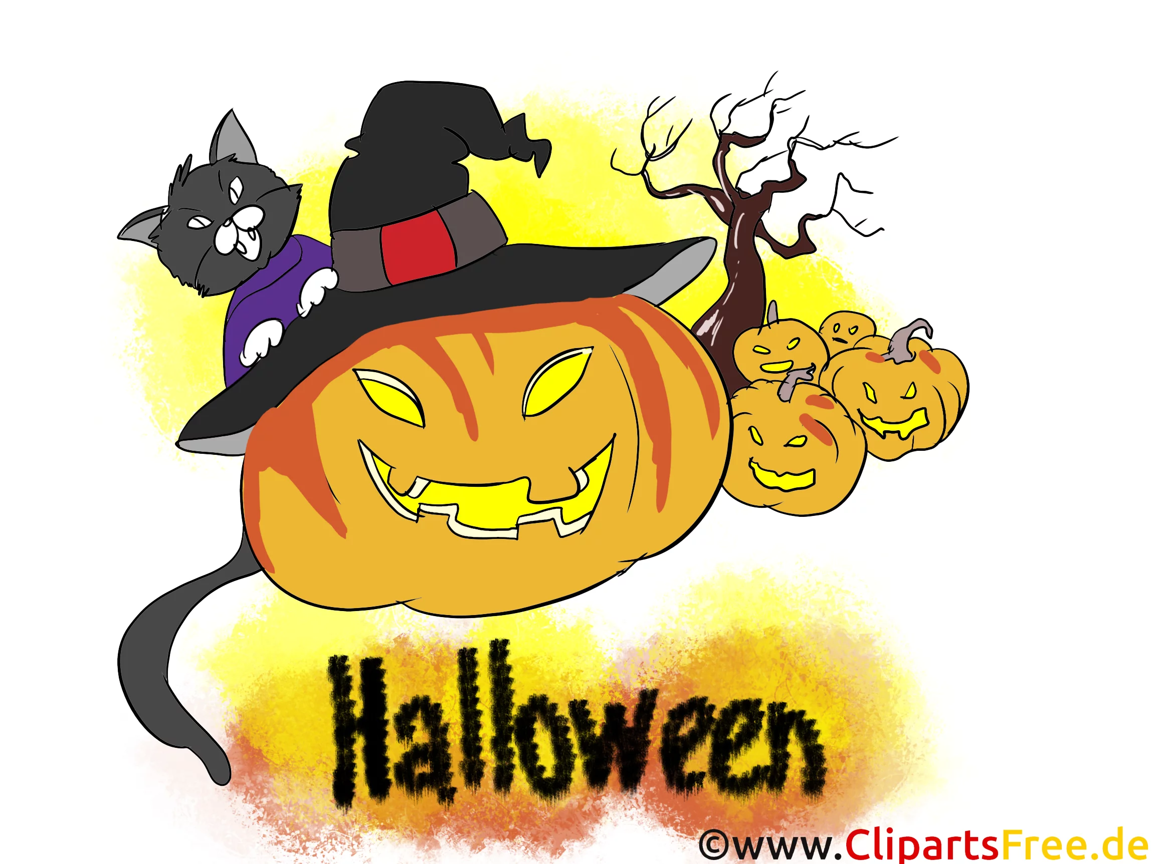 Bild mit Kürbis zum Halloween Einladungskarten selbst gestalten