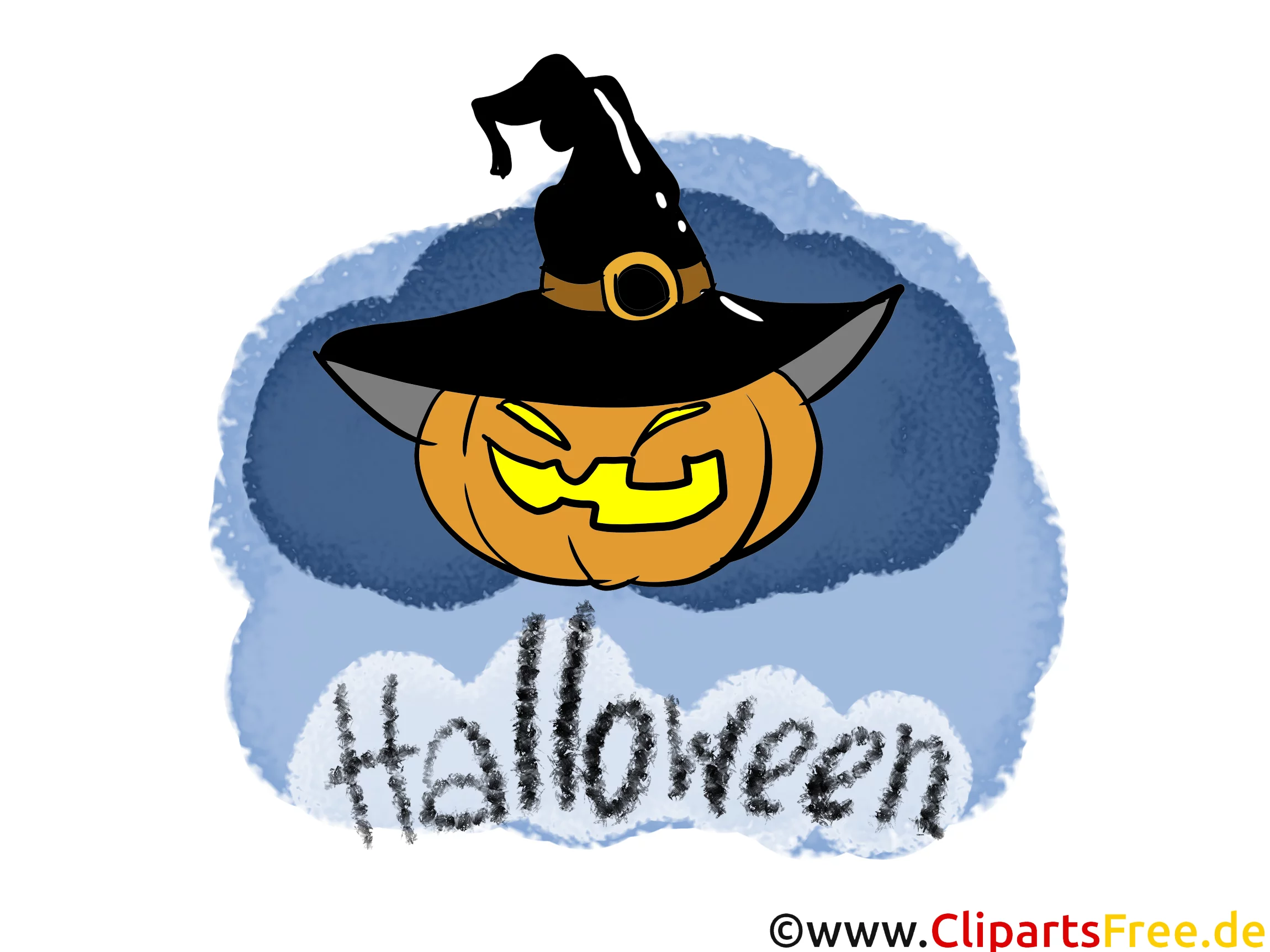 Kürbis zu Halloween Grusskarte, Gruss, Clipart, Bild, Grafik, Illustration kostenlos
