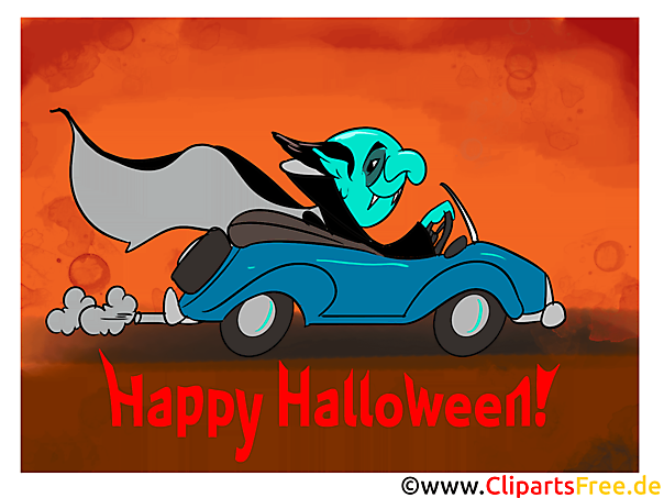 Einladungskarte fuer Halloween mit Vampir