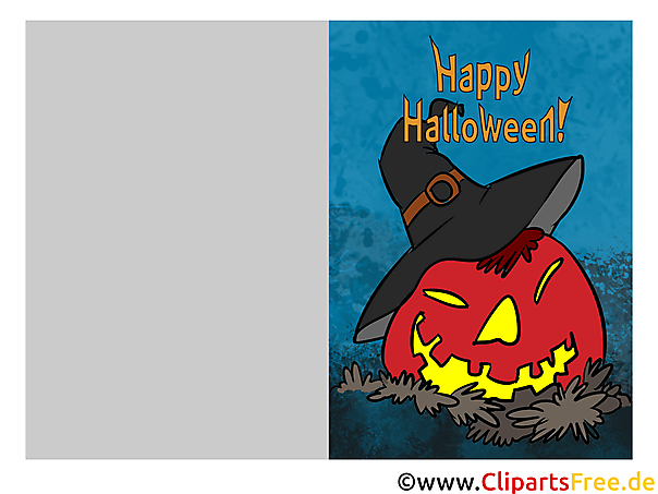 Einladungskarte Halloween mit Kürbis gratis