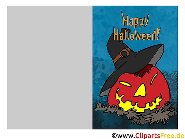 Einladungskarte Halloween mit Kürbis gratis