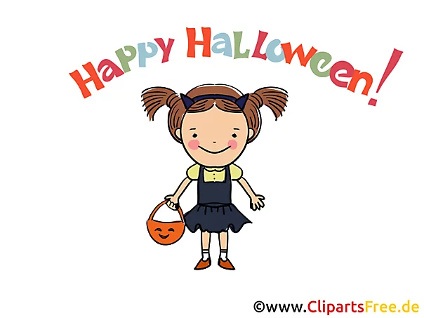 Halloween Grusskarte Maedchen