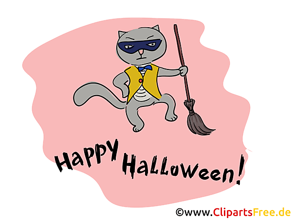 Witziger Kater Clipart, Bild, Cartoon zu Halloween Witziger Kater Clipart, Bild, Cartoon zu Halloween