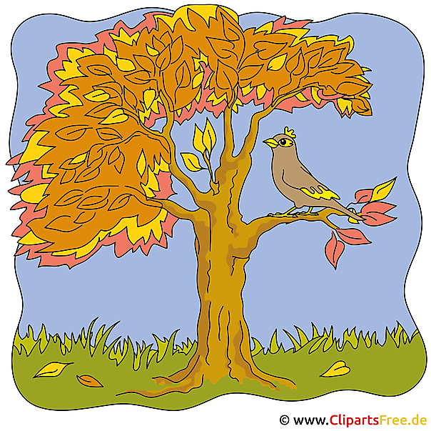Clipart Bird on the Branch - Jesienne zdjęcia za darmo Clipart Bird on the Branch - Jesienne zdjęcia za darmo