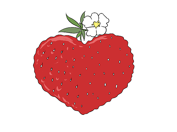 Herz in Form einer Erdbeere Clipart, Bild, Grafik Herz in Form einer Erdbeere Clipart, Bild, Grafik