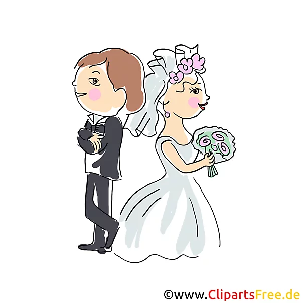 Braut mit Brautstrauss und Bräutigam - Bilder zur Hochzeit