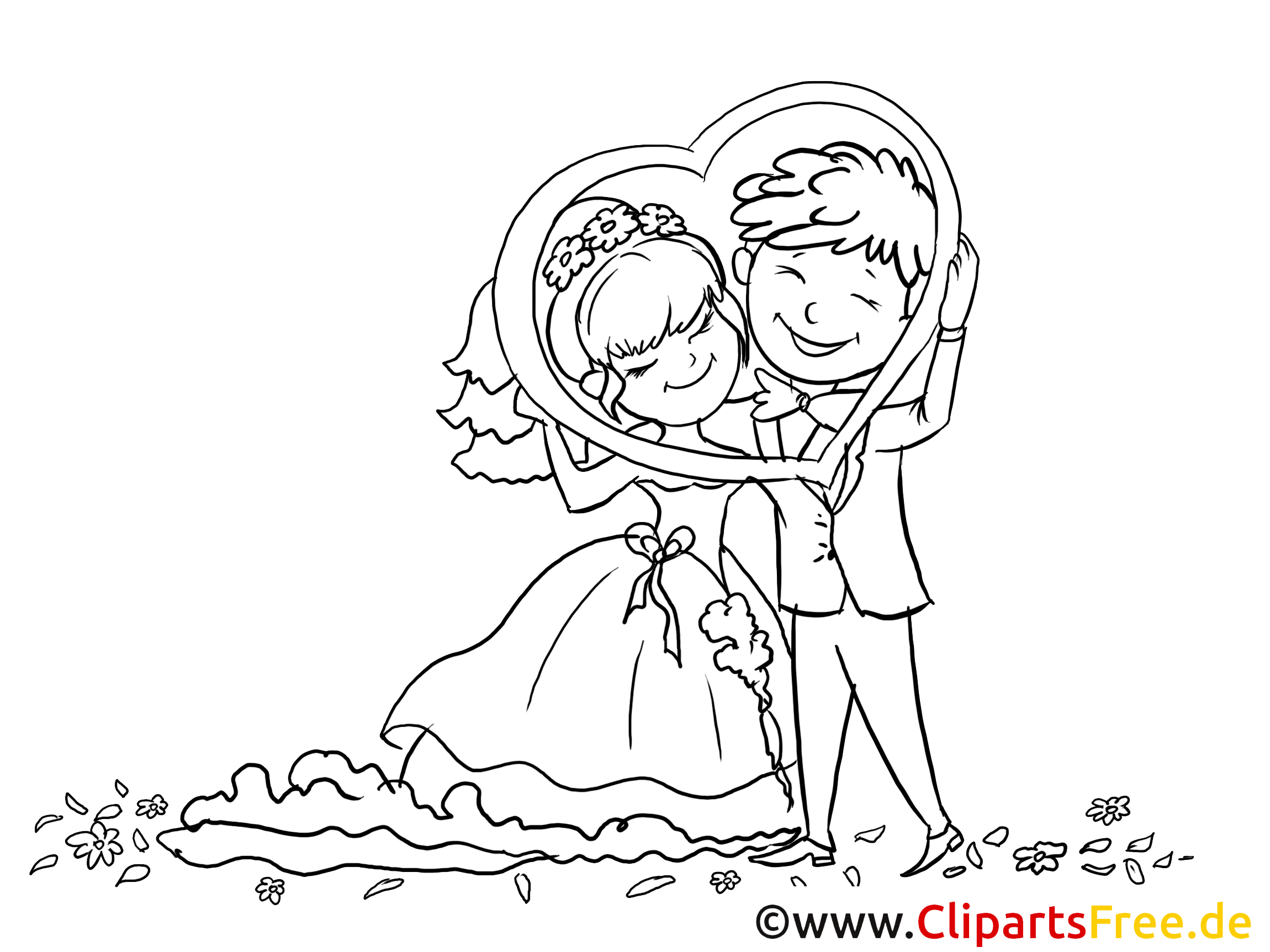 Sposi Novelli Con Foto Cornice Cuore Disegno Clipart Gratis