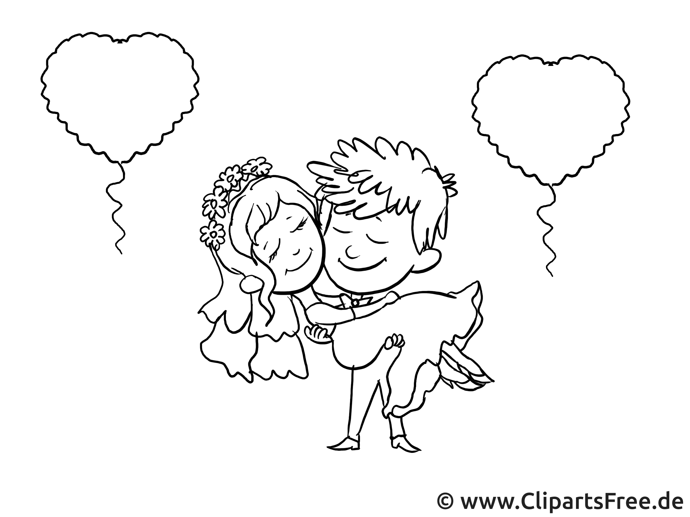 Hochzeit Bild Grafik Clipart Schwarz Weiss