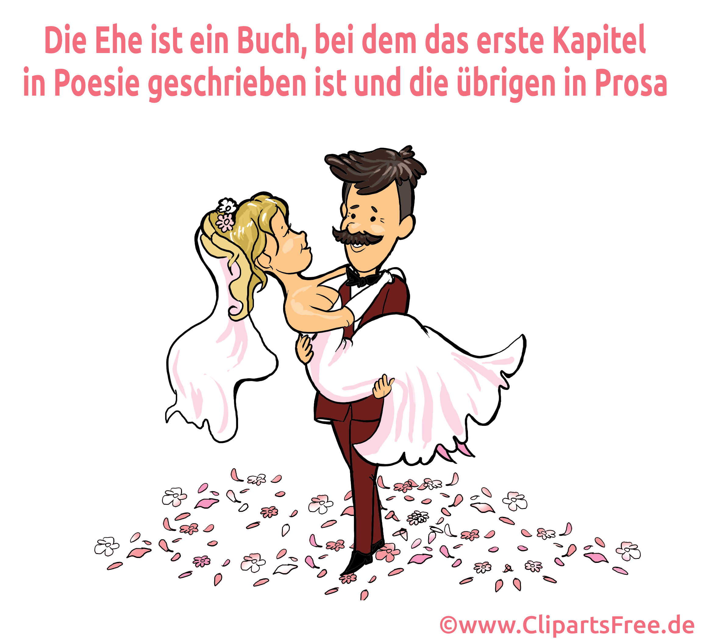 Lustiger Spruch Hochzeit Grußkarte, Glückwunschkarte, eCard gratis