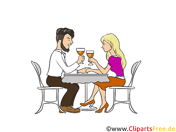 Date im Restaurant schönes Liebespaar Clipart, Bild, Illustration Date im Restaurant schönes Liebespaar Clipart, Bild, Illustration