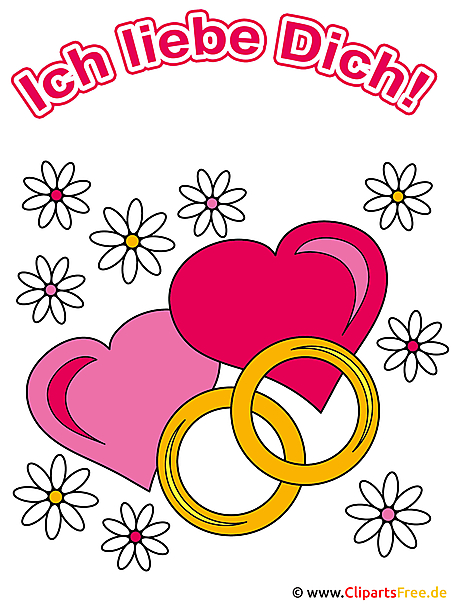 Eheringe Mit Text Ich Liebe Dich Clipart