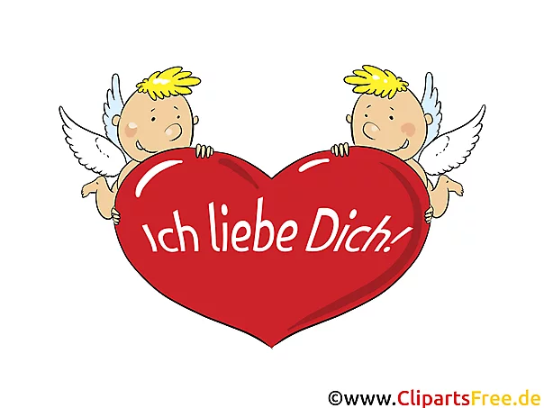Ich liebe dich Grusskarte, Clipart, GB Bild, Grafik, Cartoon