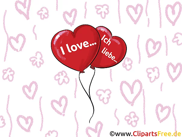 Ich liebe dich Sprüche in diversen Sprachen -  Grusskarte, Clipart, GB Bild, Grafik