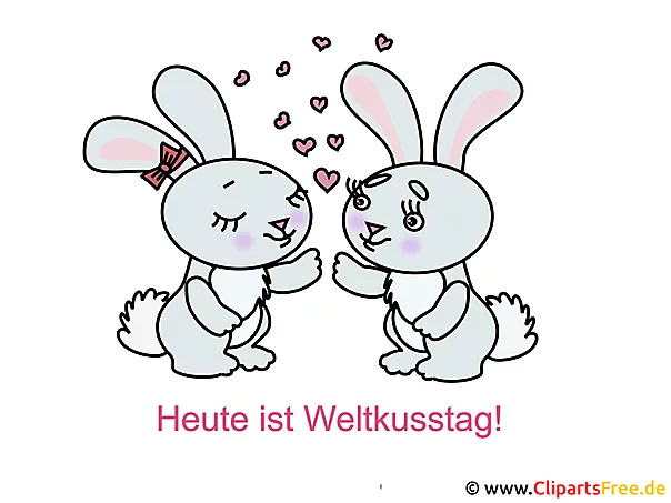 Internationaler Tag des Kusses Glückwunschkarte, Clipart
