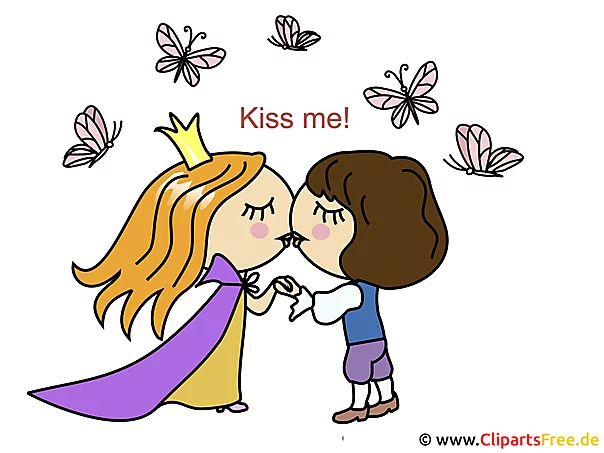 Liebe Kuss GB Bild, Illustration, Cartoon, Clipart