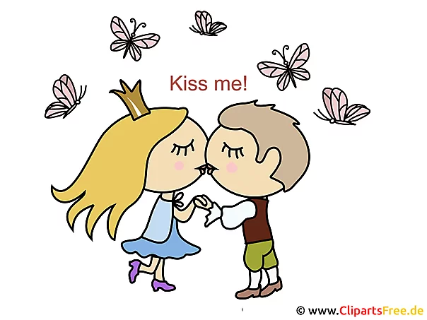 Tag des Kusses Cartoon, Glückwunschkarte, E-Card