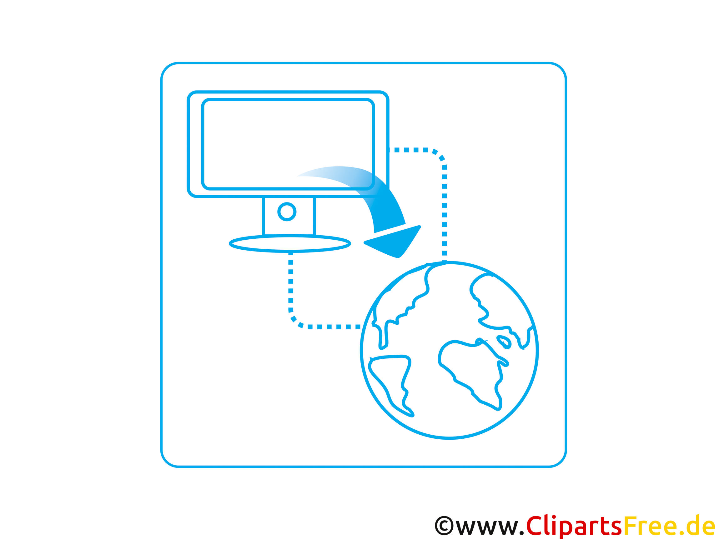 Icon Bildschirm und Erdkugel