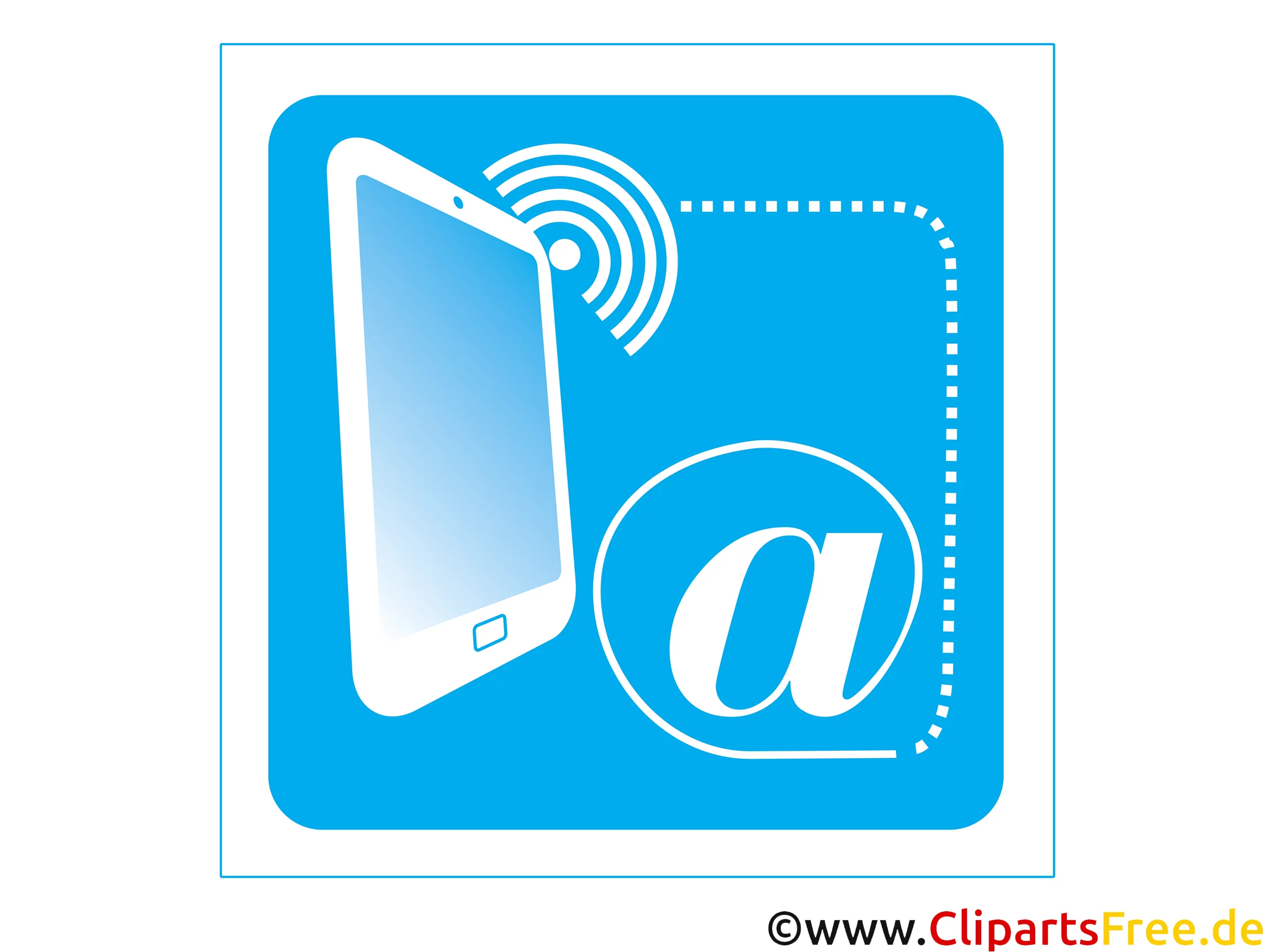 Mobile email service icon clipart