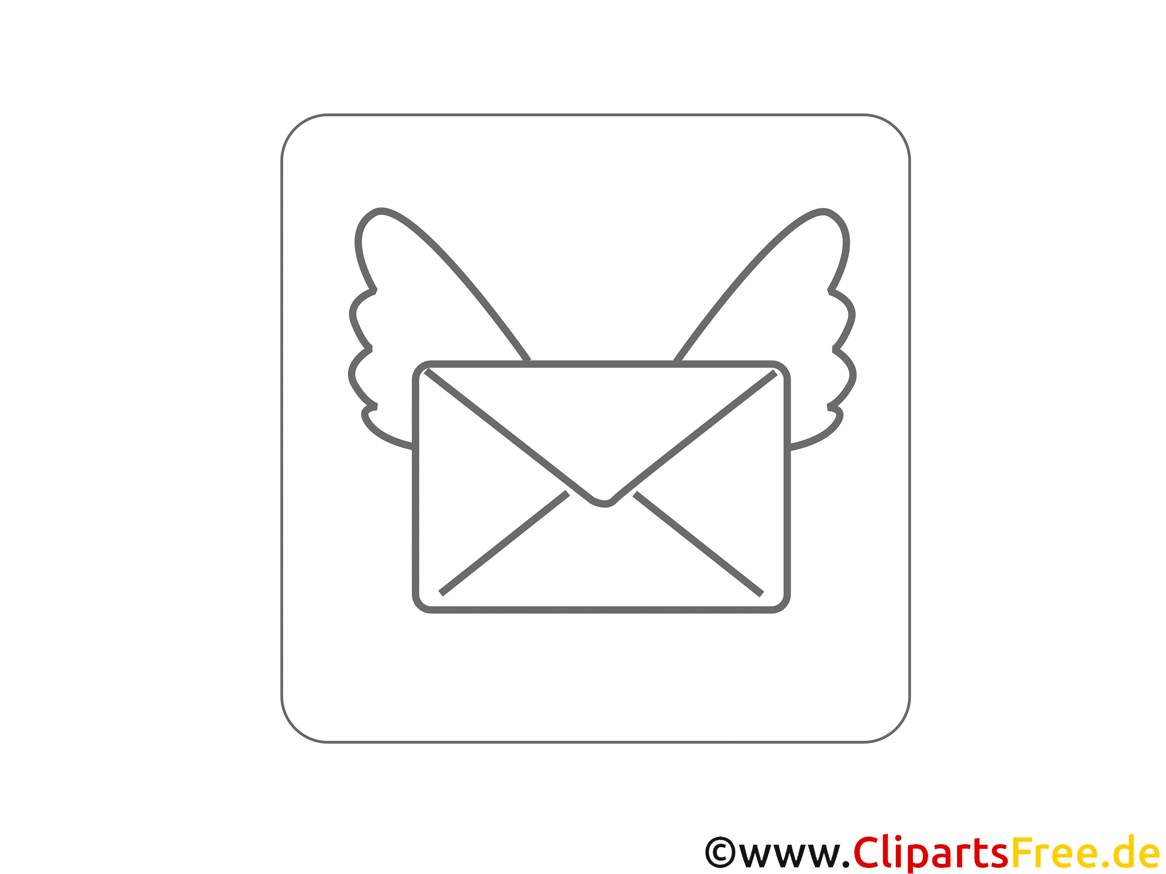 Briefumschlag mit  Flügeln Clipart-Icon