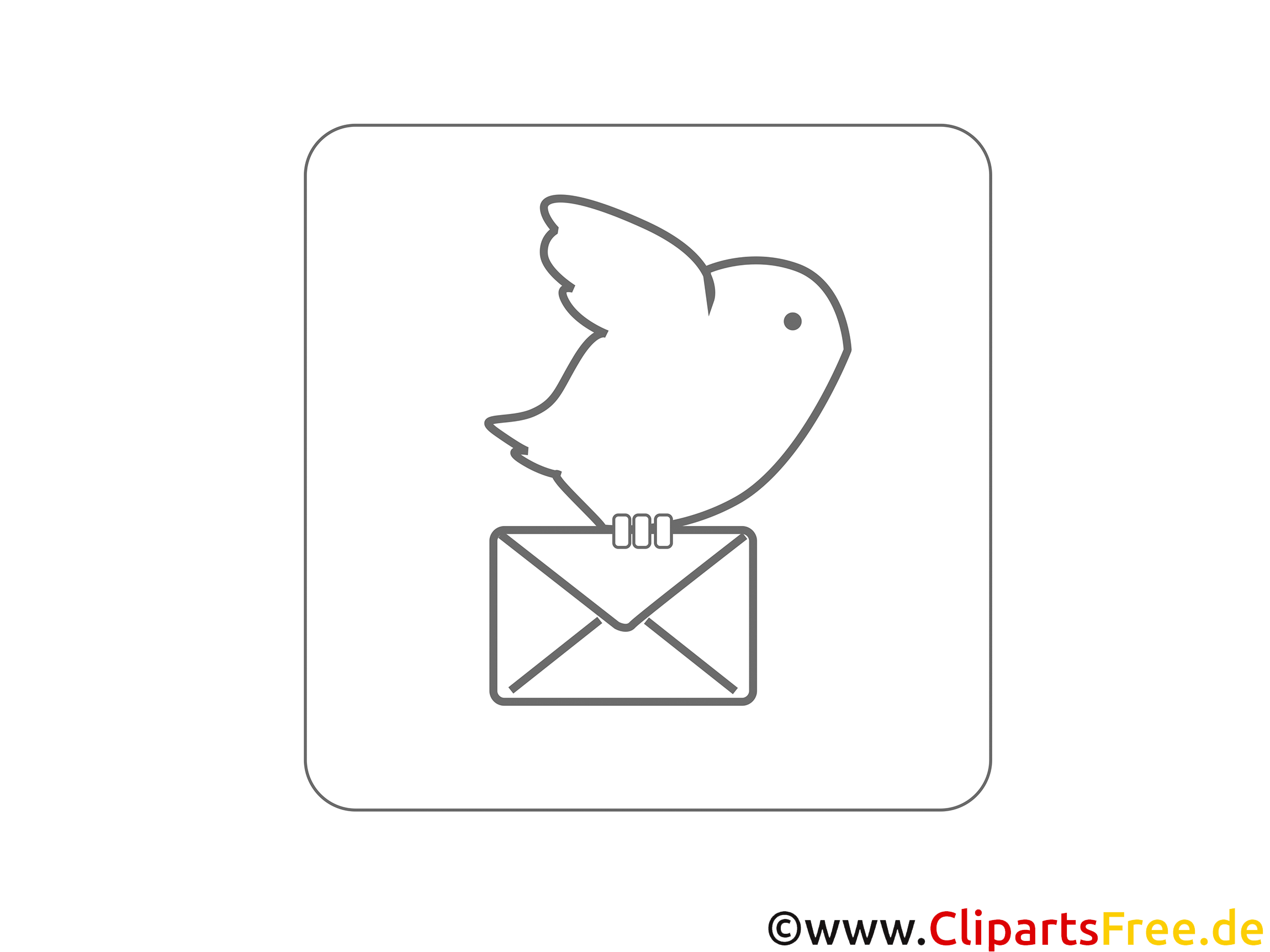 Posttaube mit Brief Clipart-Icon