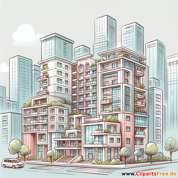 Apartmenthaus Clipart - Bilder zum Thema Immobilien