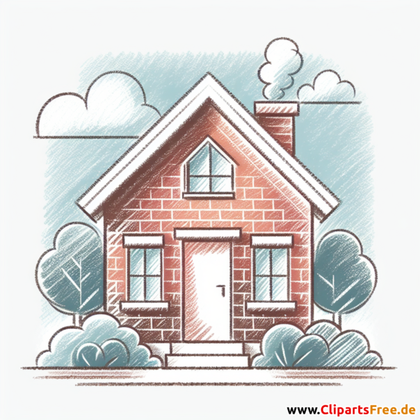 Backsteinhaus Clipart - Bilder zum Thema Immobilien