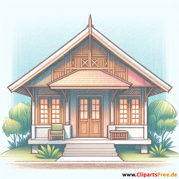 Bungalow Clipart - Bilder zum Thema Immobilien
