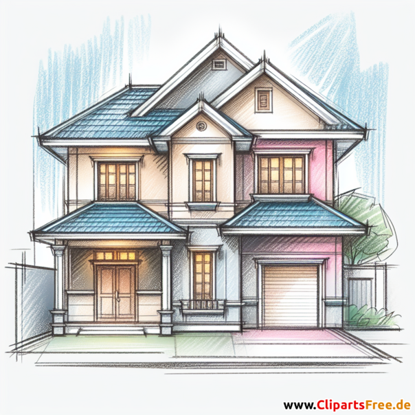 Doppelhaus Clipart - Bilder zum Thema Immobilien