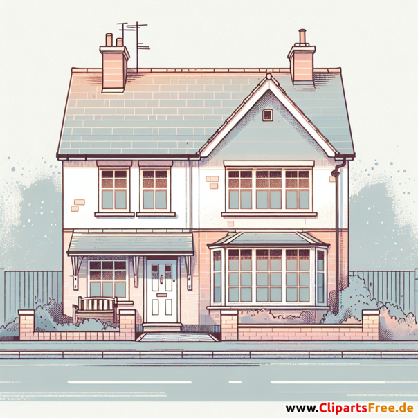 Doppelhaushälfte Clipart - Bilder zum Thema Architektur