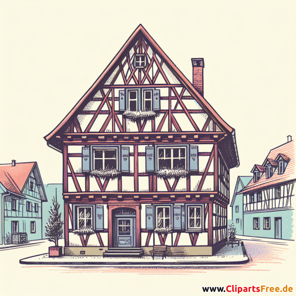 Fachwerkhaus Clipart - Bilder zum Thema Immobilien